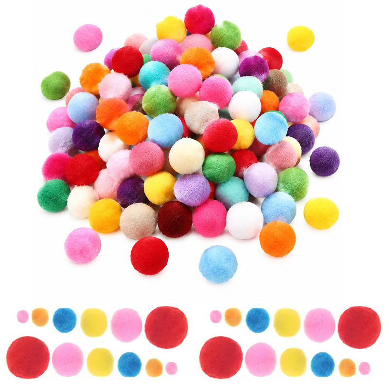 Art Craft Classes - 300PCS/Pack Fluffy Pom Poms Random Colors