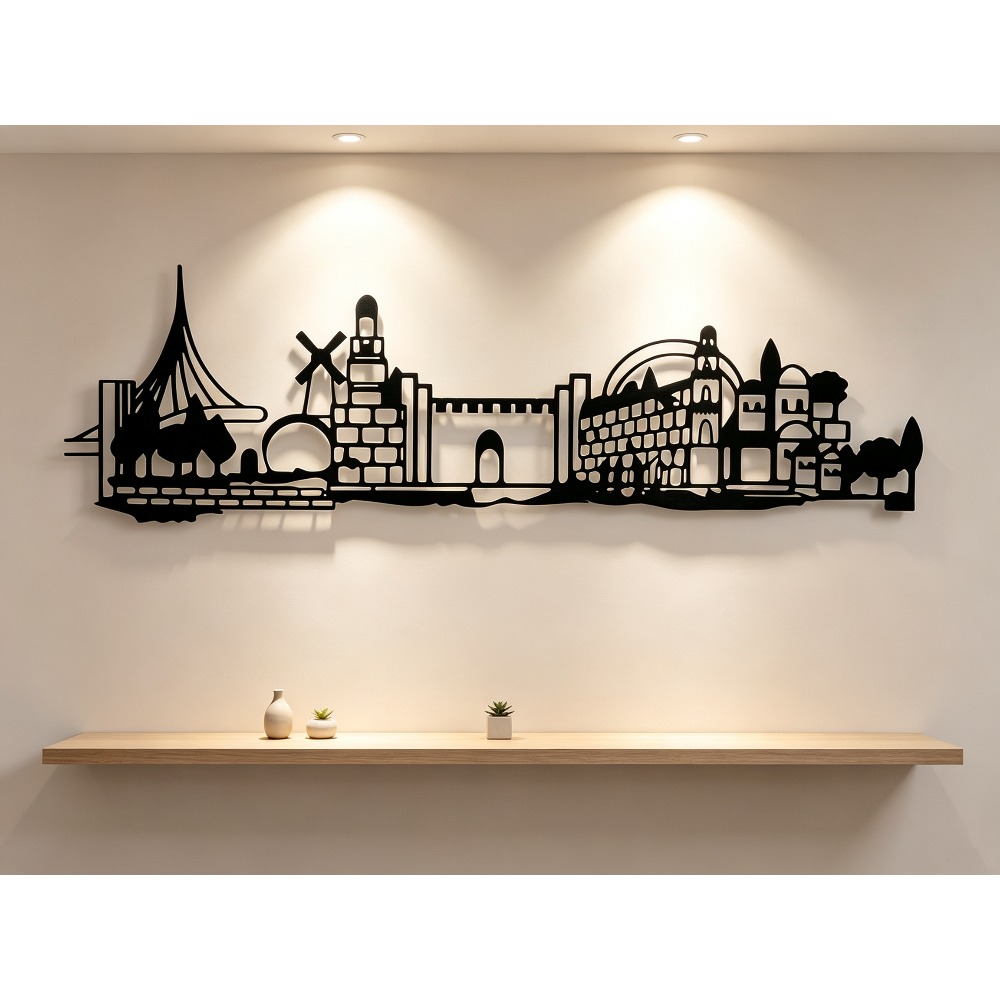 Art & Craft Supplies - CIFBUY Metal Wall Art Jerusalem Skyline