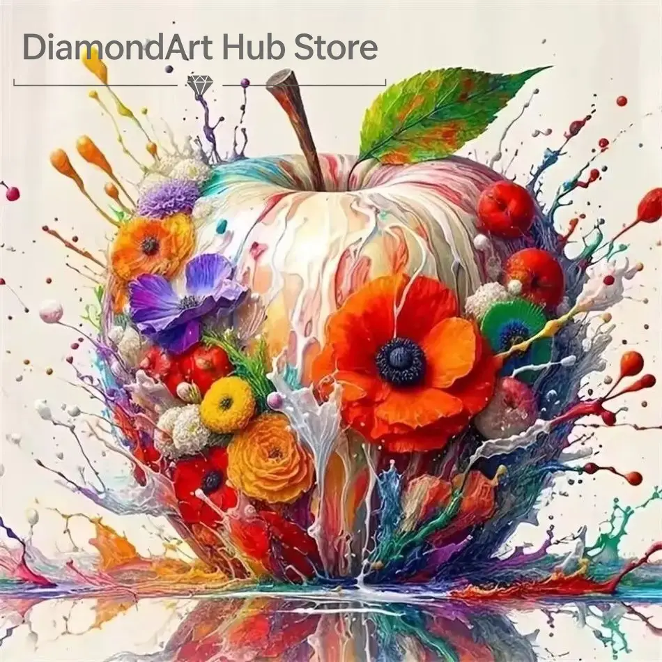 Art And Craft With Paint - DIY 5D Diamond Painting Colorful Flower