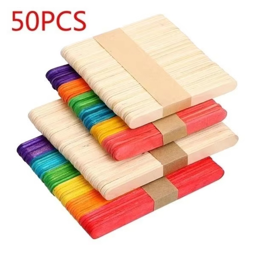 50Pcs Lot Natural Colored Wood - Art Craft With Ice Cream Stick review and price