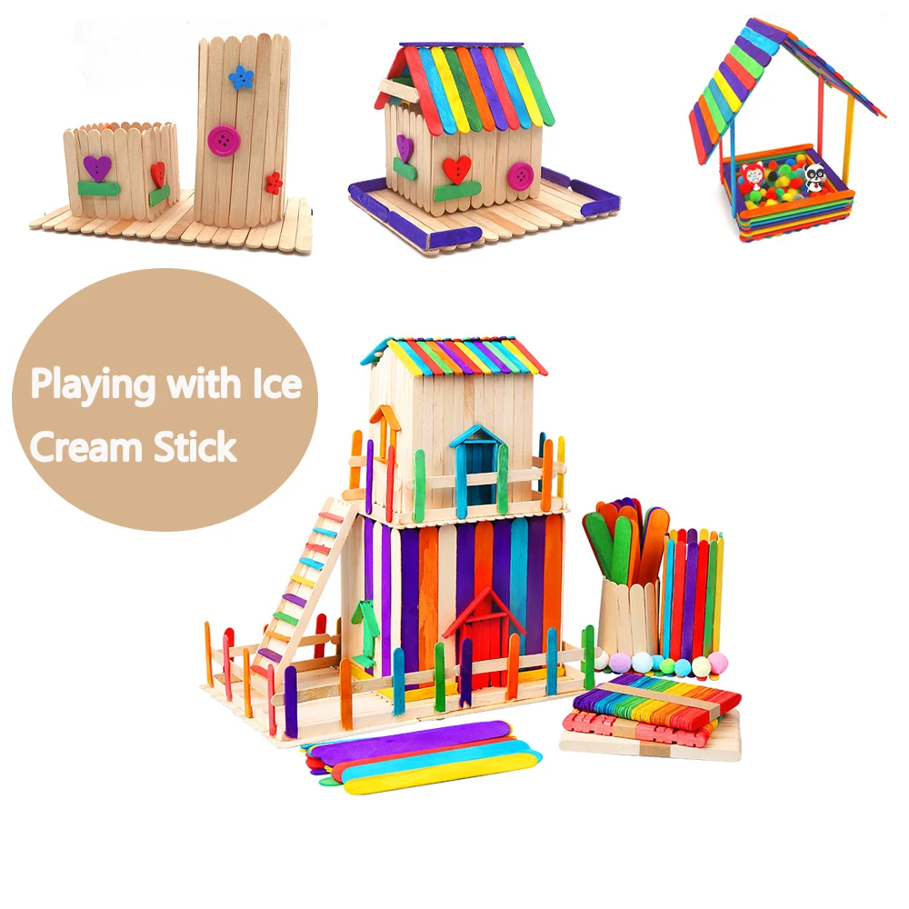 50Pcs Ice Cream Popsicle Stick - Art Craft With Ice Cream Stick review and price