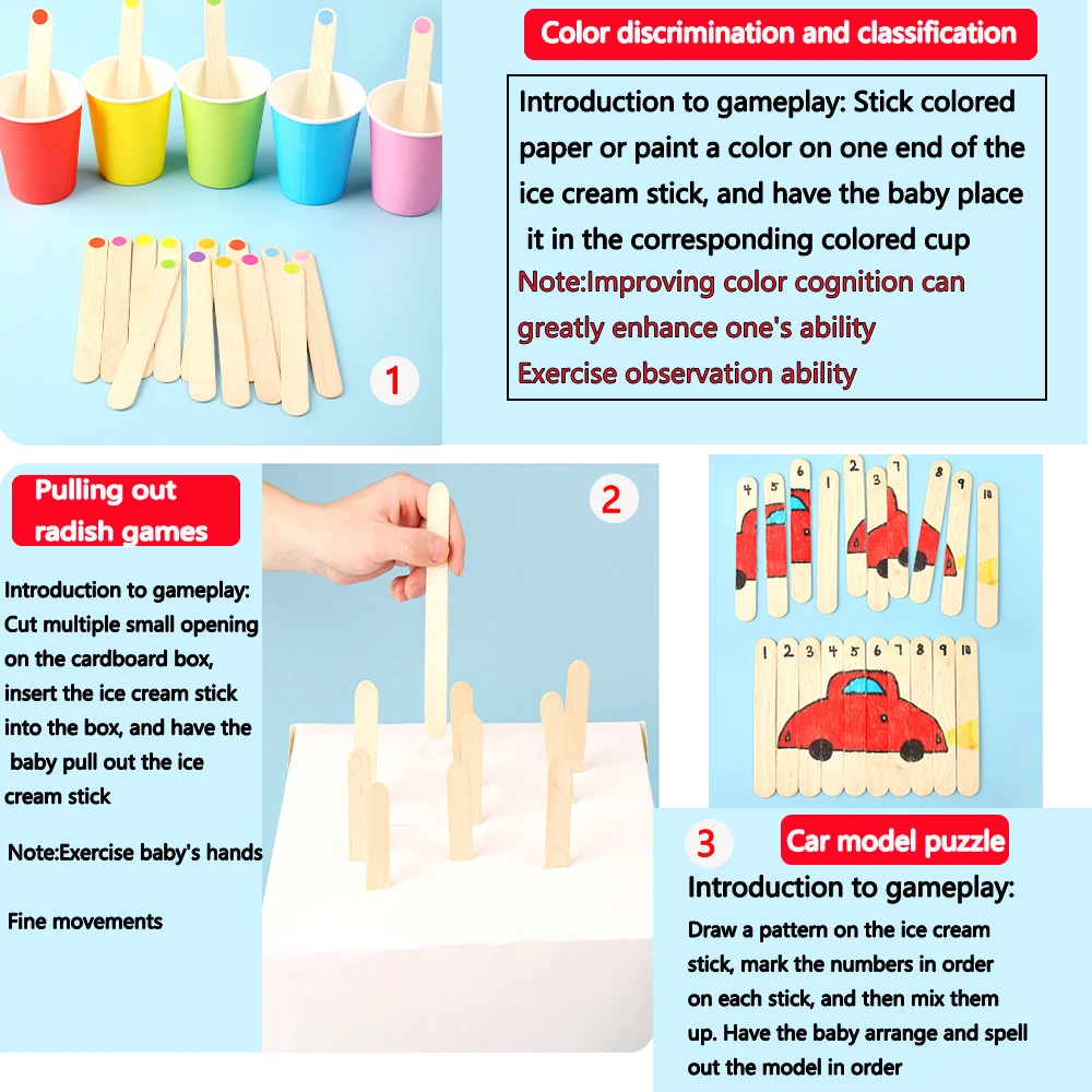 50Pcs Ice Cream Popsicle Stick - Art Craft With Ice Cream Stick review and price