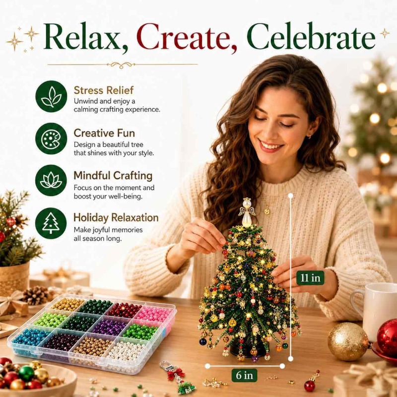 Beaded Christmas Tree Craft Ki - Art Craft Christmas Tree review and price