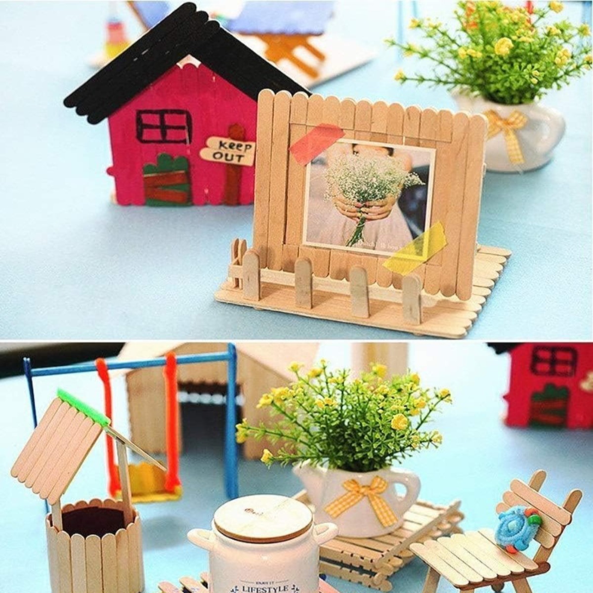 50Pcs Natural Wood Popsicle St - Art Craft With Ice Cream Stick review and price