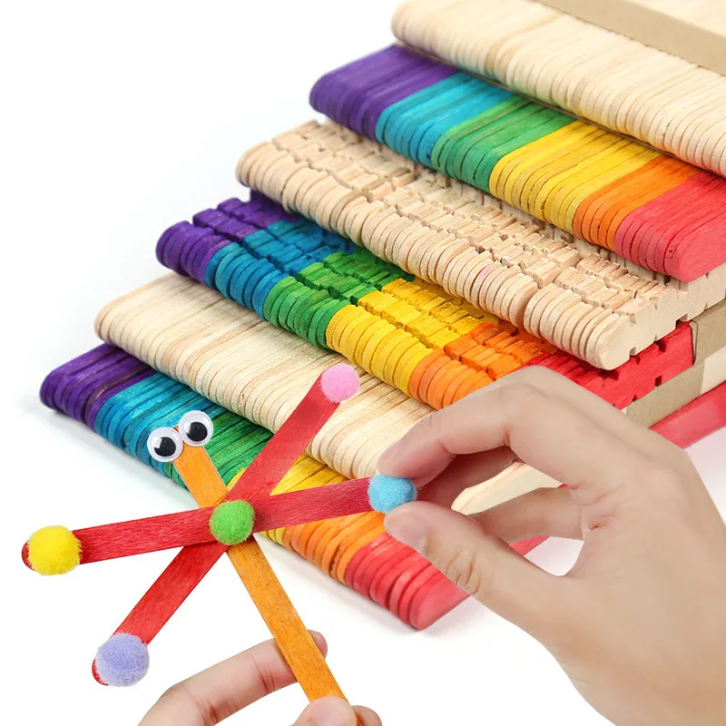 50Pcs Wooden Popsicle Sticks N - Art Craft With Ice Cream Stick review and price