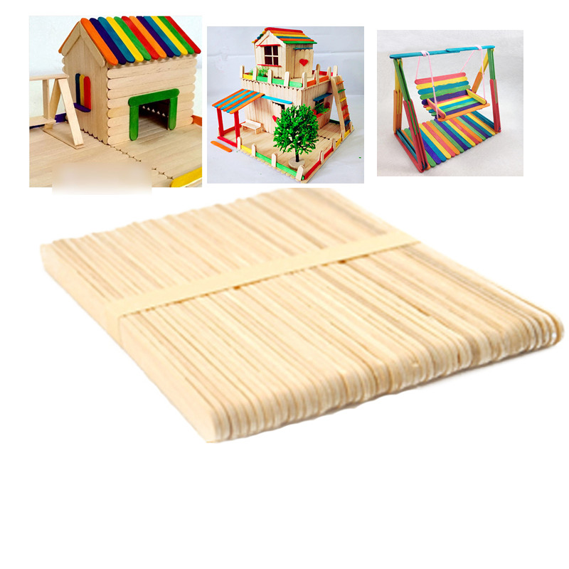 Popsicle Sticks 50Pcs Wooden C - Art Craft With Ice Cream Stick review and price