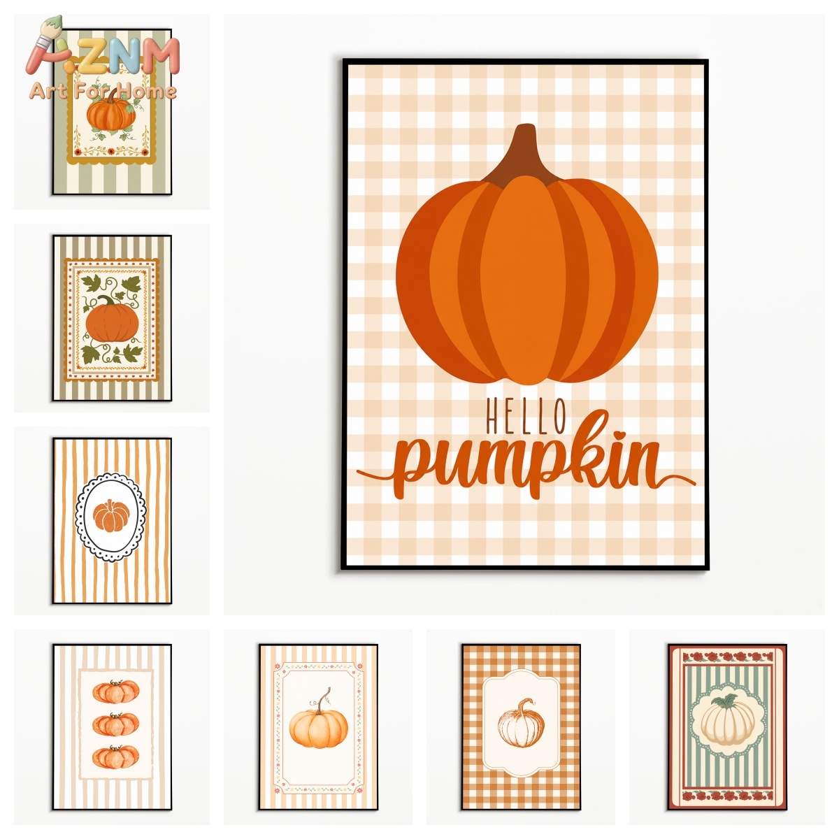 AZNM Plaid Striped Hello Pumpk - Art Craft Kitchen review and price