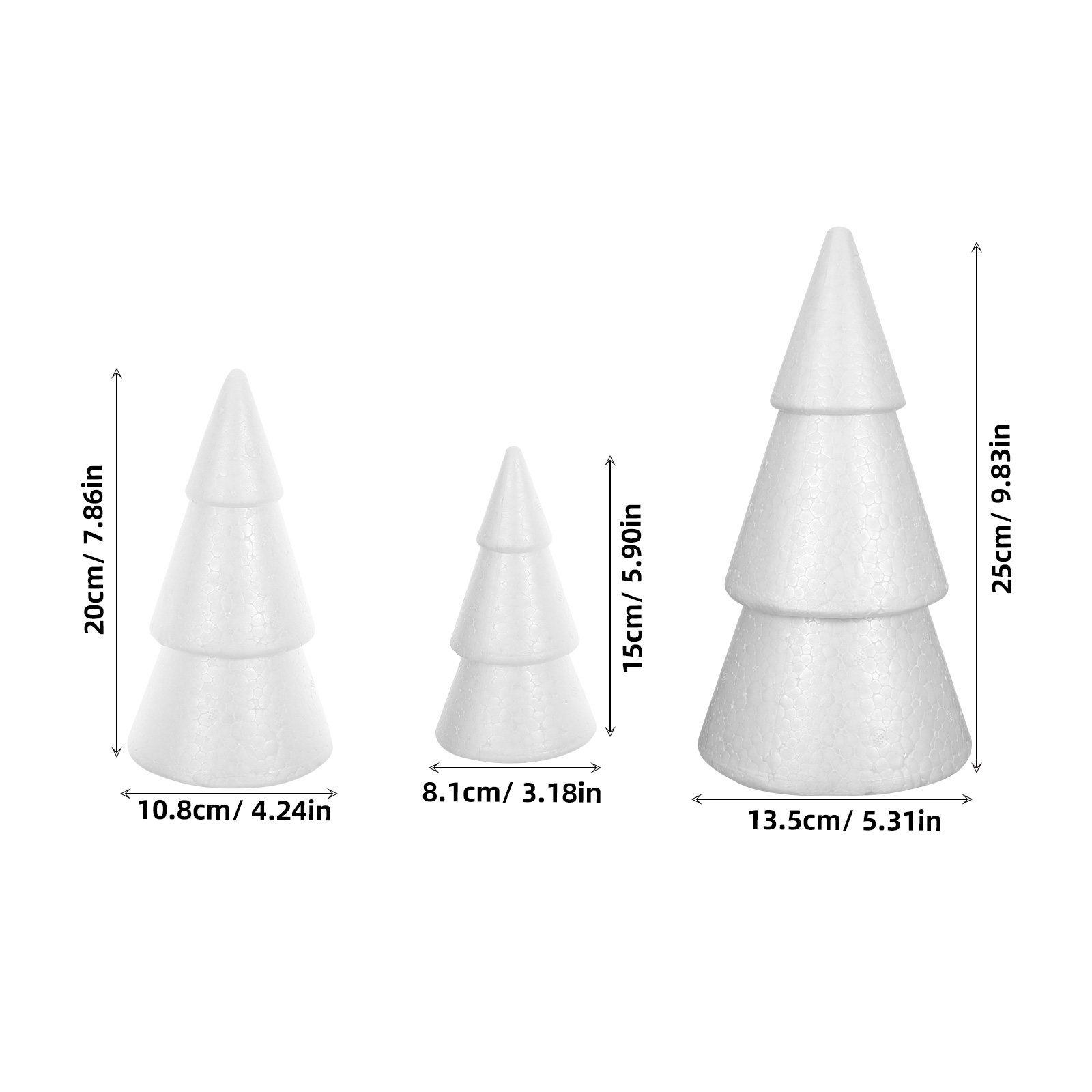 6Pcs Christmas Tree Foam Cones - Art Craft Christmas Tree review and price