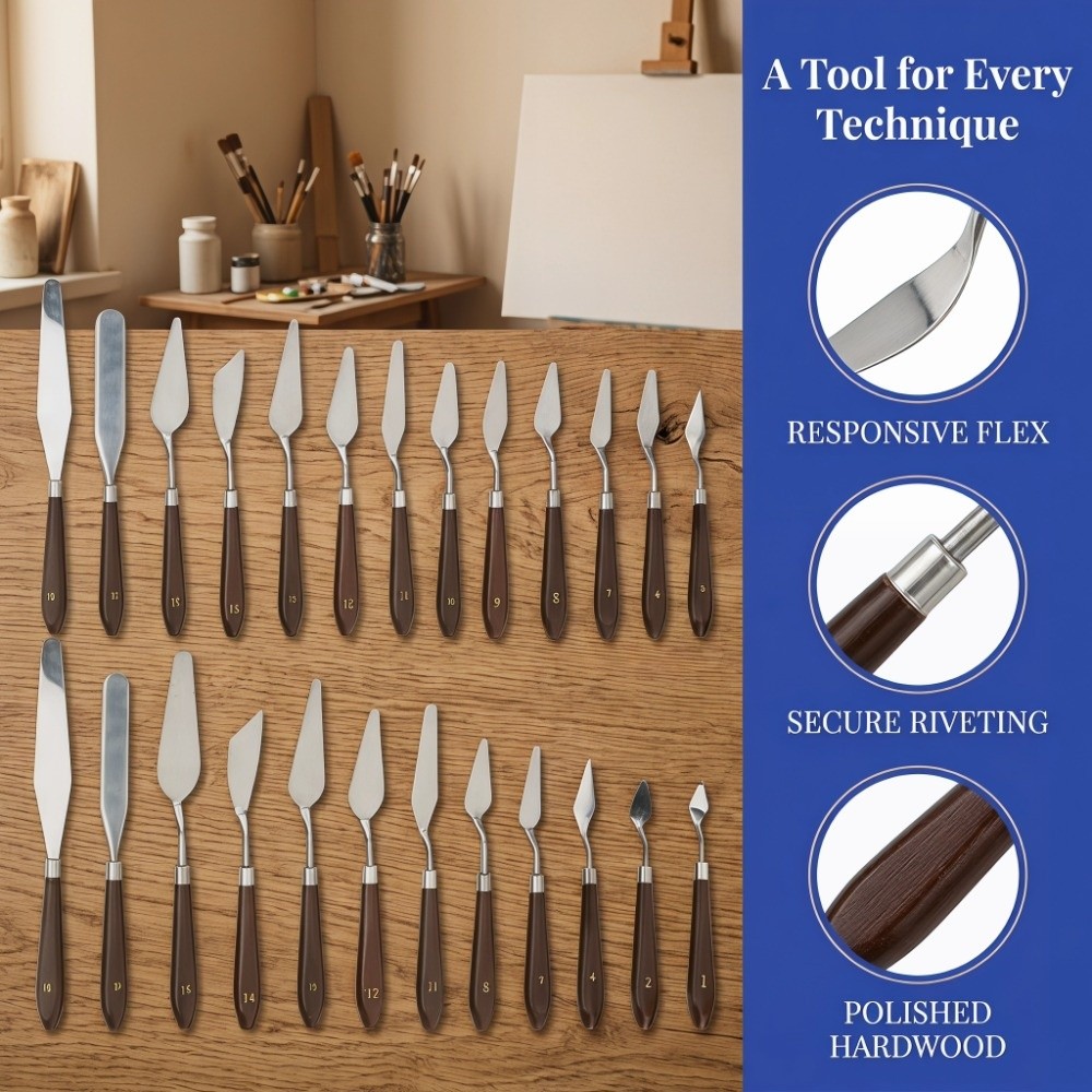 18PCS solid stainless steel St - Painting Knife Palette review and price